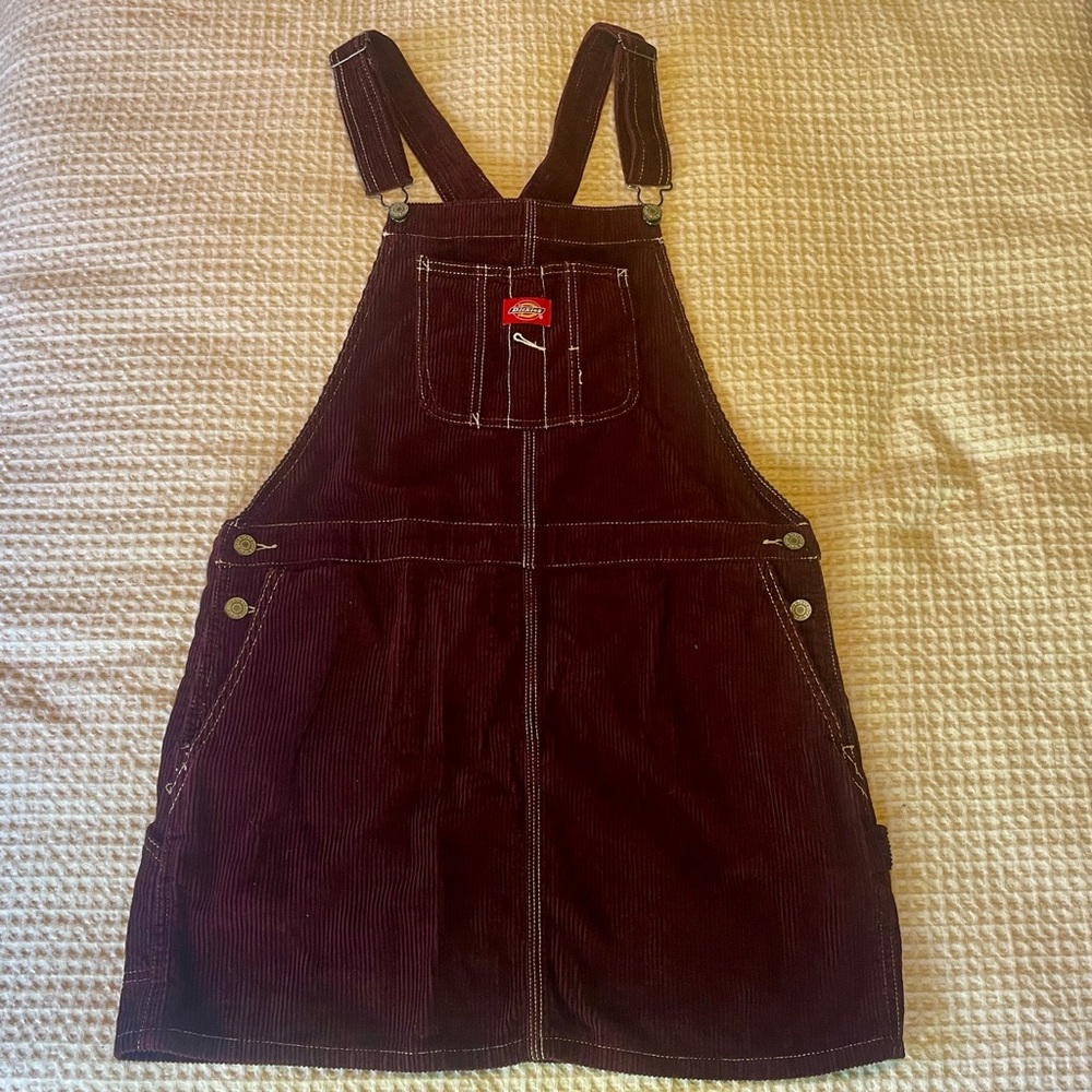 Dickies Maroon Corduroy Overall skirt/dress